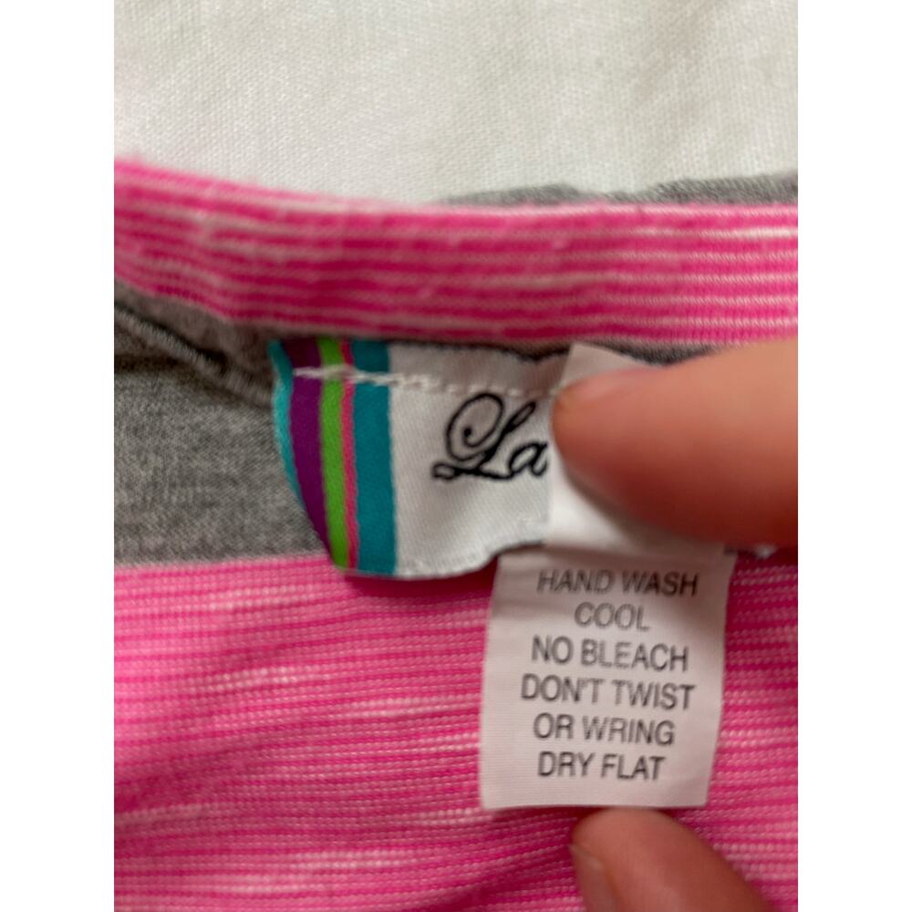 Lara Bly Striped Pink and Grey Cropped Top - Picture 5 of 5